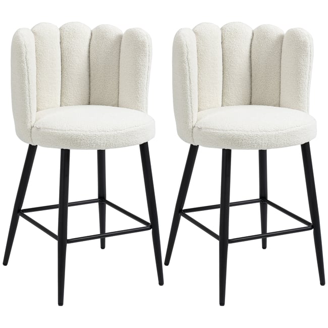 Tabouret de bar Tissu 100% polyester Blanc Couleur crème, noir <span itemprop=