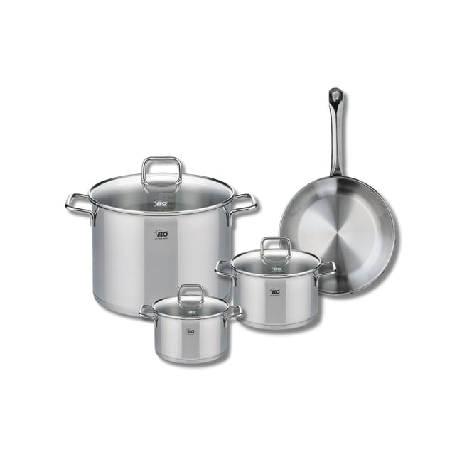 Batterie 1 poêle 24cm + 3 faitouts 14/16/26cm PROFI CITRIN gris <span itemprop=