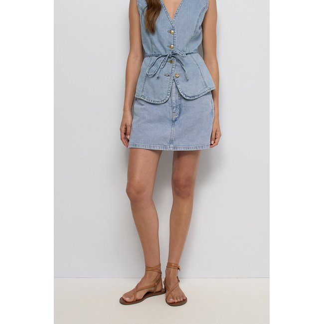 JUPE-SHORT LIGHTDENIM bleu turquoise <span itemprop=