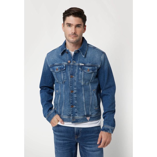 Veste En Denim Classique bleu <span itemprop=