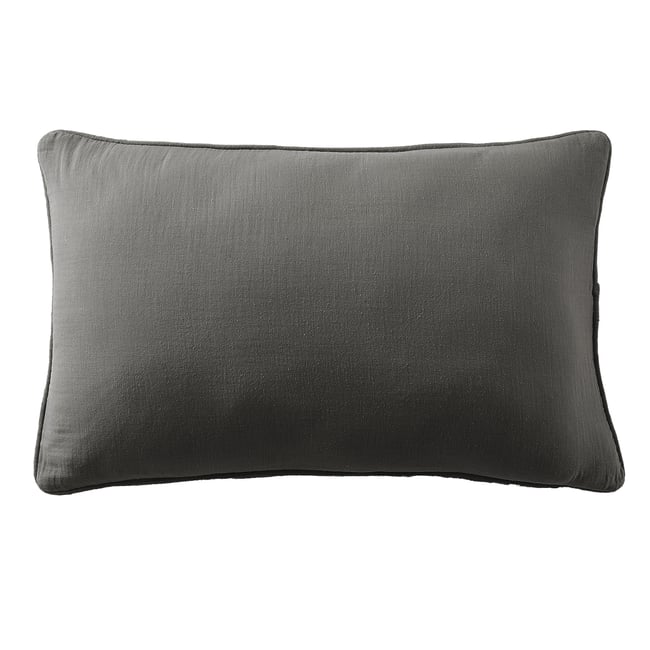 Coussin rectangulaire déhoussable 40x60 cm Gaze de Coton Terra Granit granit <span itemprop=
