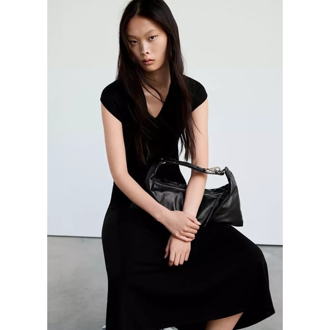Robe en maille col V - MANGO