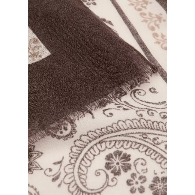 Foulard imprimé paisley chocolat <span itemprop=