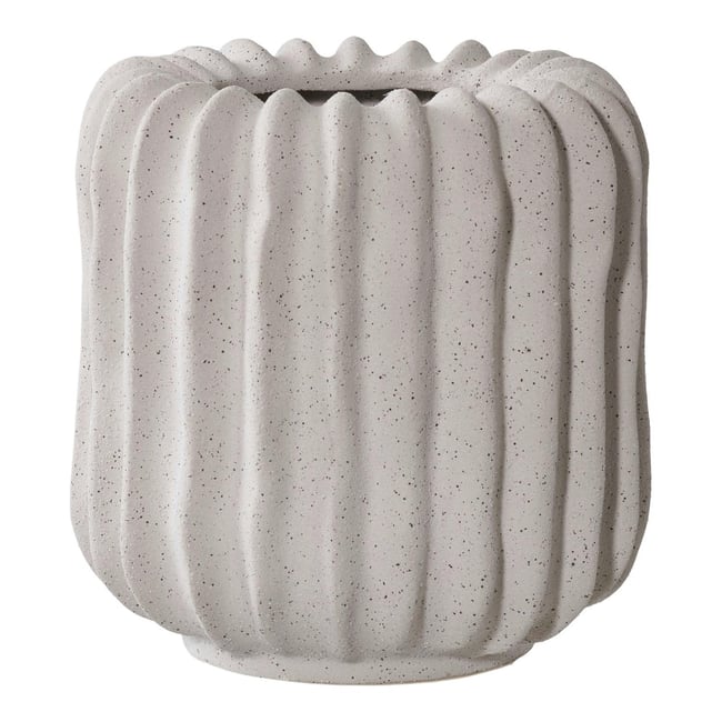 Cache-pot décoratif salon gris moucheté H 15 cm Couleur beige <span itemprop=