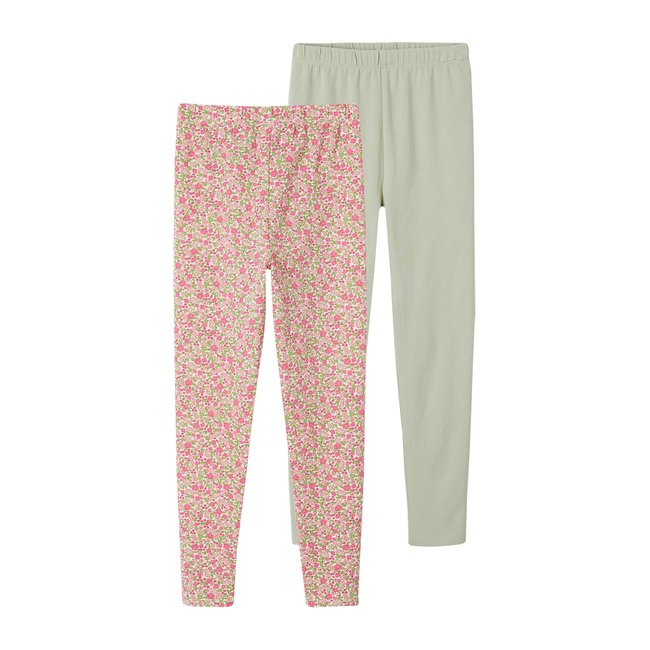 Lot de 2 leggings Basics vert sauge <span itemprop=