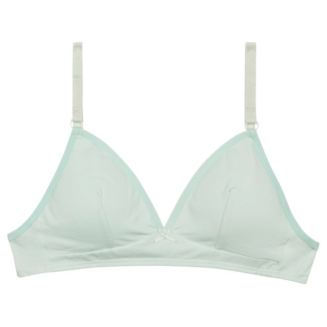 Soutien-gorge triangle sans armature en coton bio Skin Care vert <span itemprop=