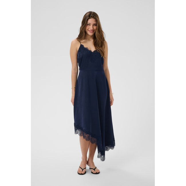 Robe feminine bleu navy blazer <span itemprop=