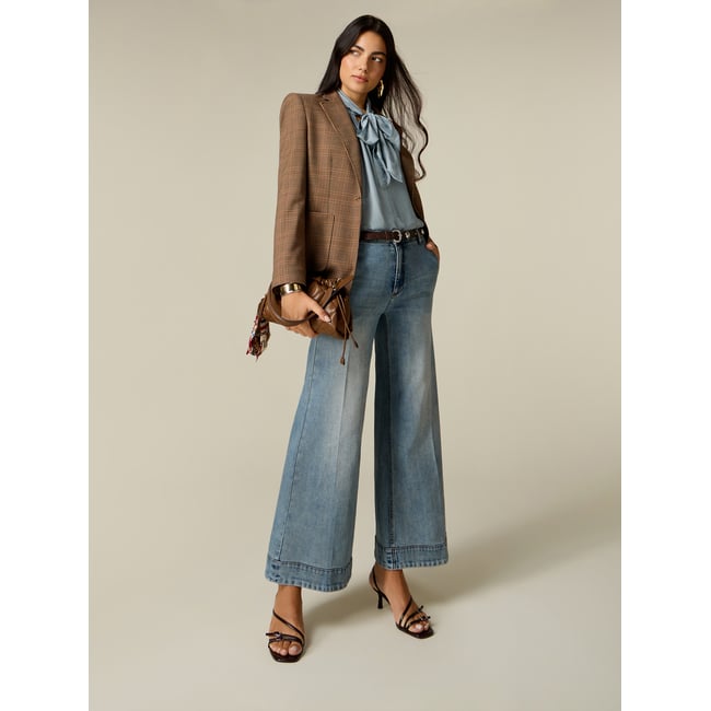 Jean à jambes larges light - blue <span itemprop=