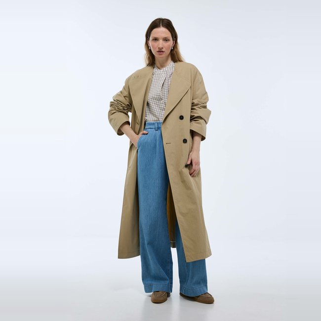 Trench uni long trench <span itemprop=