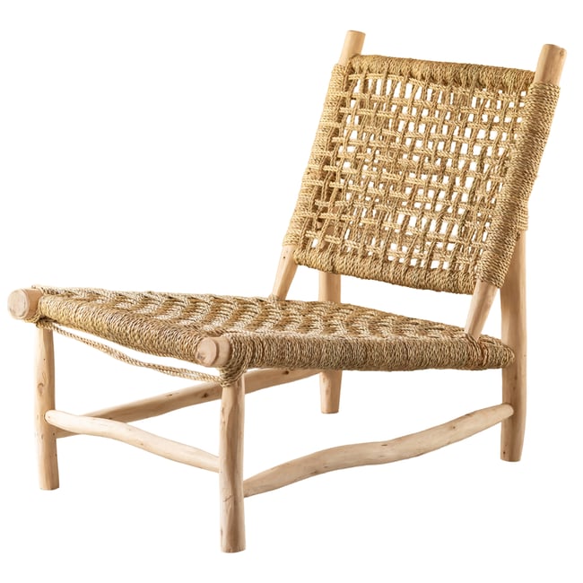 Fauteuil Lounge ajouré bohème -  LOJI naturel <span itemprop=