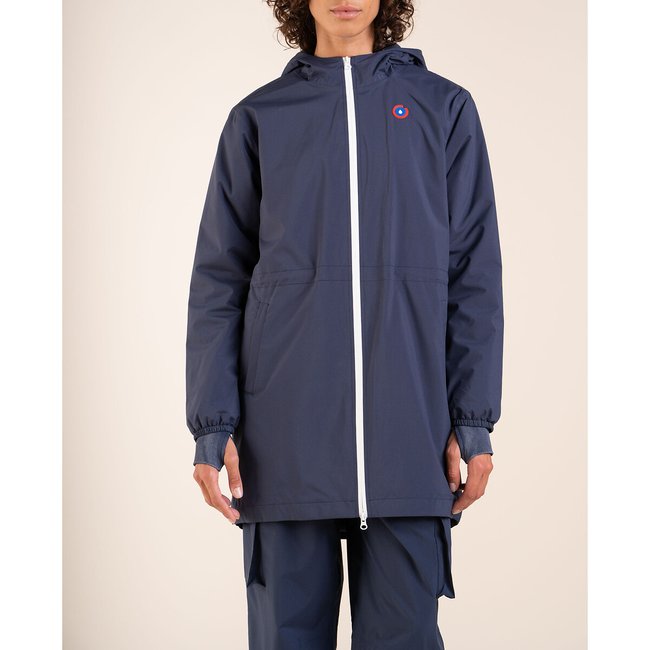 Coupe-vent zippé mi-long AMELOT bleu marine <span itemprop=