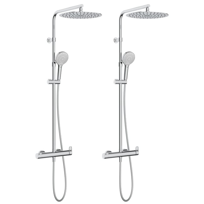 Lot de 2 colonnes de douche avec mitigeur, ICONE chrome <span itemprop=