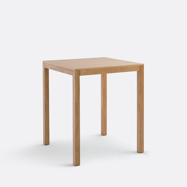 Table haute carrée en chêne, bords droits, Nusso Couleur coloris chêne <span itemprop=