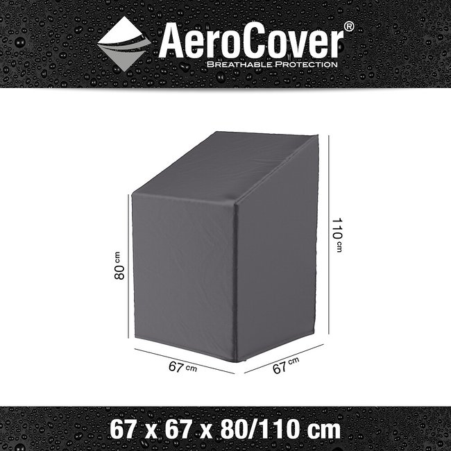 Garden Stackable Chair Cover 110x67cm, grey, AEROCOVER