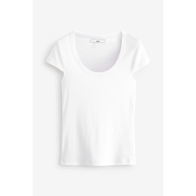 T-shirt slim stretch côtelé à manches courtes - NEXT