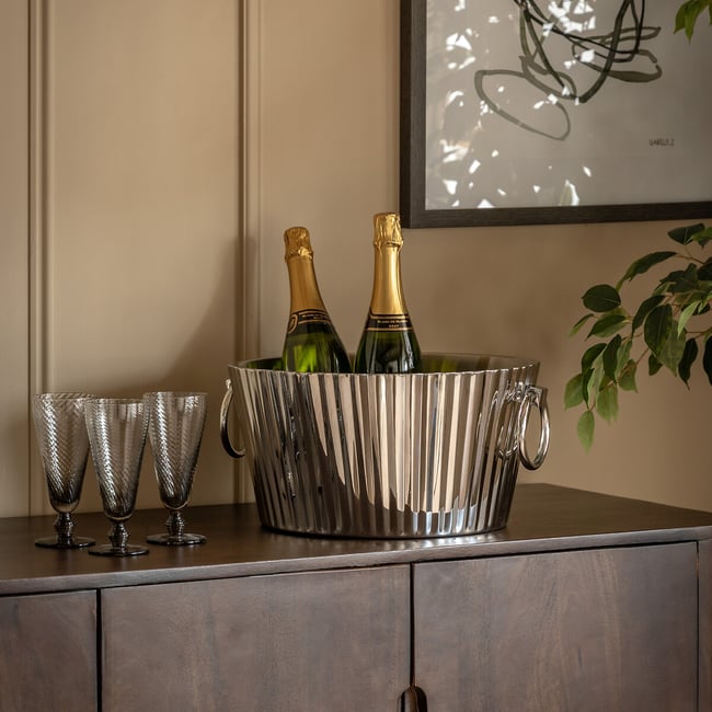 Fluted Champagne Bucket, silver-coloured, ÉDITÉ
