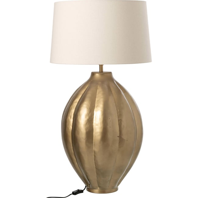 Lampe de table côtelée en aluminium Couleur doré <span itemprop=