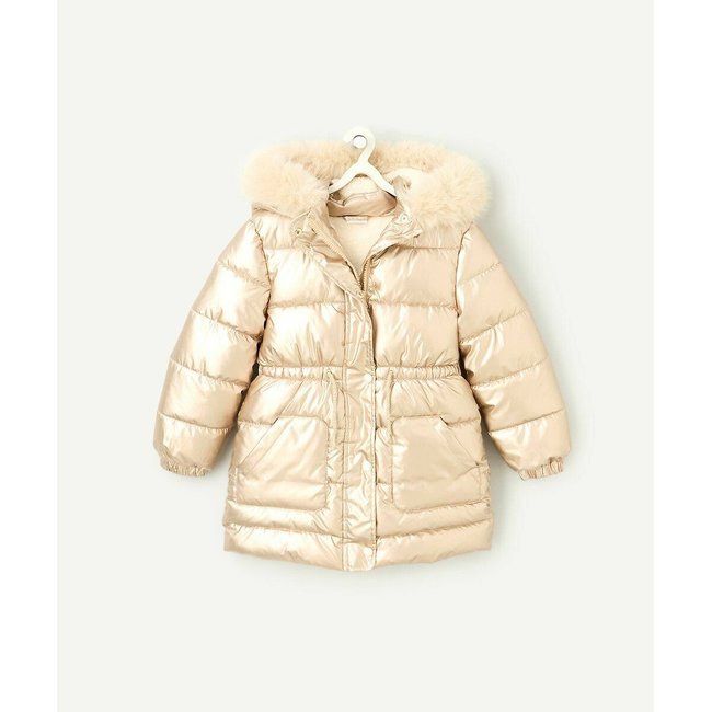 Parka mit Kapuze goldfarben <span itemprop=