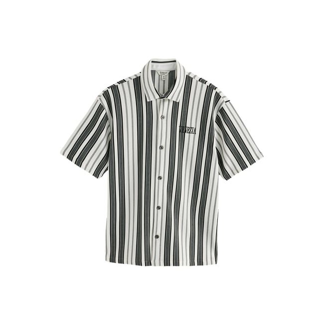 Chemise en jersey brodée à manches courtes gris/blanc <span itemprop=