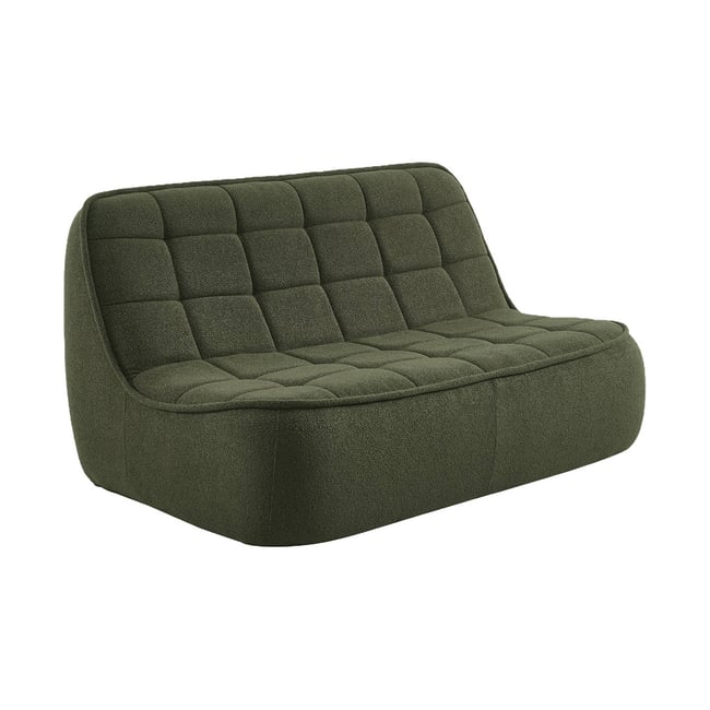Chauffeuse compressée bouclette texturée 2 places BONI Couleur kaki <span itemprop=