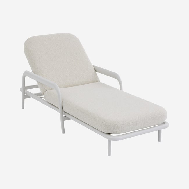 Bain de soleil en aluminium et tissu NAZARE beige <span itemprop=