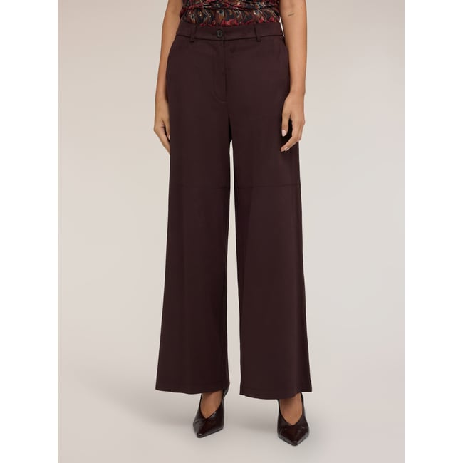 Pantalon palazzo taille haute marron <span itemprop=
