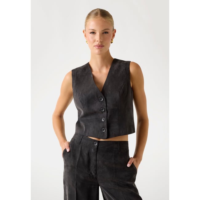 Gilet Sergé noir <span itemprop=