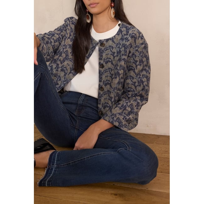 Veste CARMEN en coton jean stone <span itemprop=