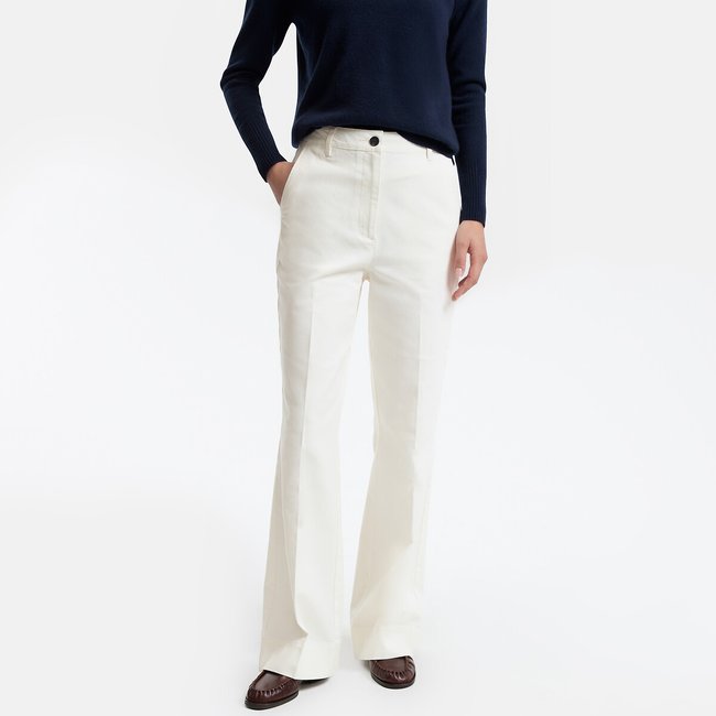 Stretch Cotton Flared Trousers - LA REDOUTE COLLECTIONS