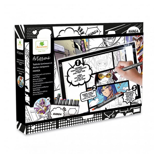 Artissimo - xxl tablette lumineuse et atelier marqueurs - manga - AU SYCOMORE
