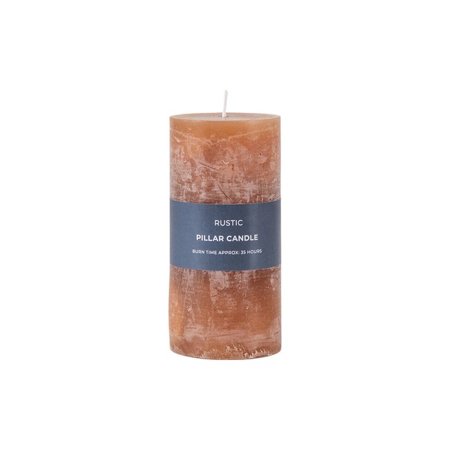 Pack of 2 14cm Pillar Candle Rustic Amber, brown, ÉDITÉ