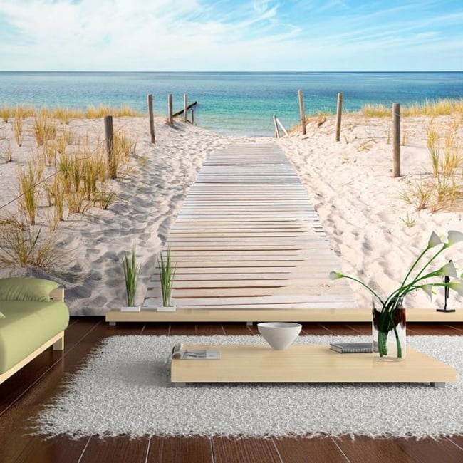 Papier peint intissé panoramique Paysage Vacances au bord de la mer Couleur multicouleur <span itemprop=