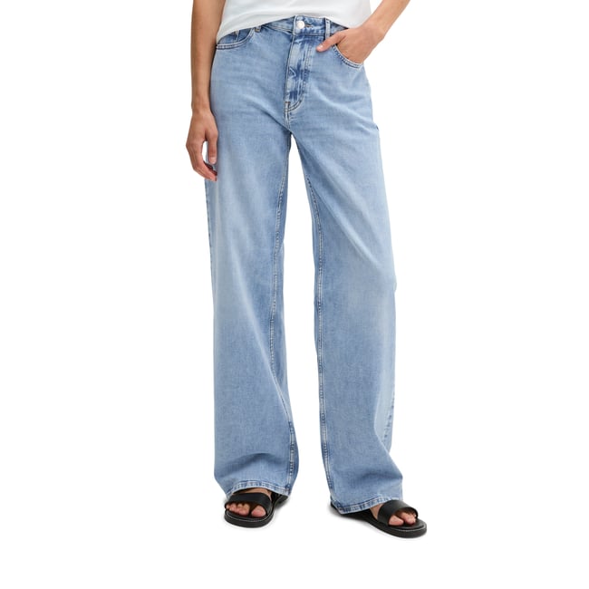 Jeans à jambes larges en denim Cashmere Touch bleu moyen <span itemprop=