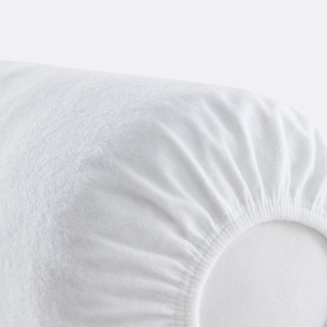 Protège traversin molleton 100% coton anti tache blanc <span itemprop=