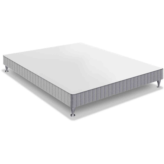 Sommier tapissier déco 15cm, avec pieds Couleur blanc <span itemprop=