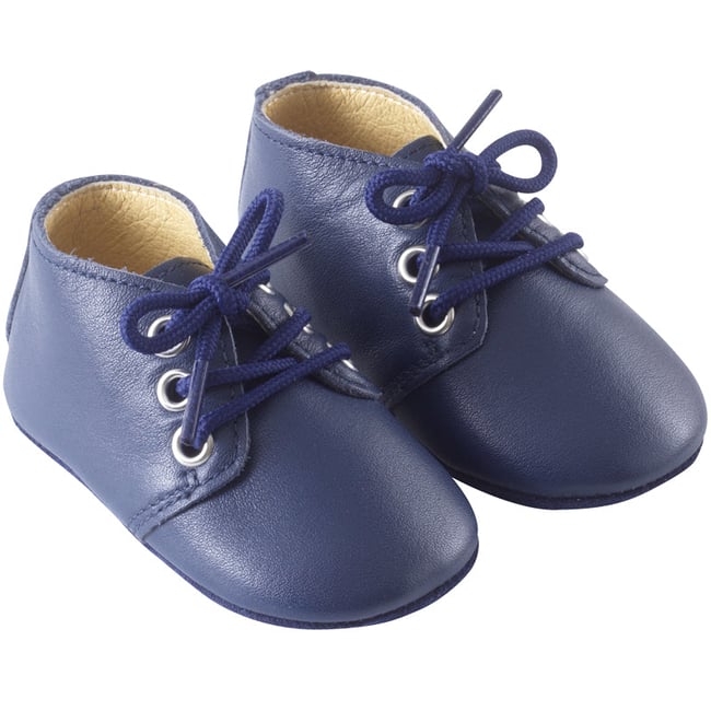 Chaussures bébé cuir souple Gaby bleu marine <span itemprop=