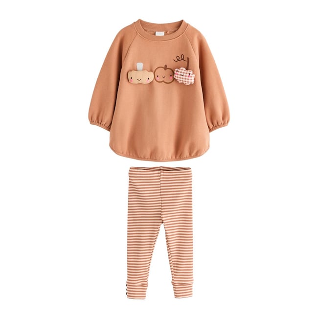 Ensemble sweat et legging petite citrouille orange <span itemprop=