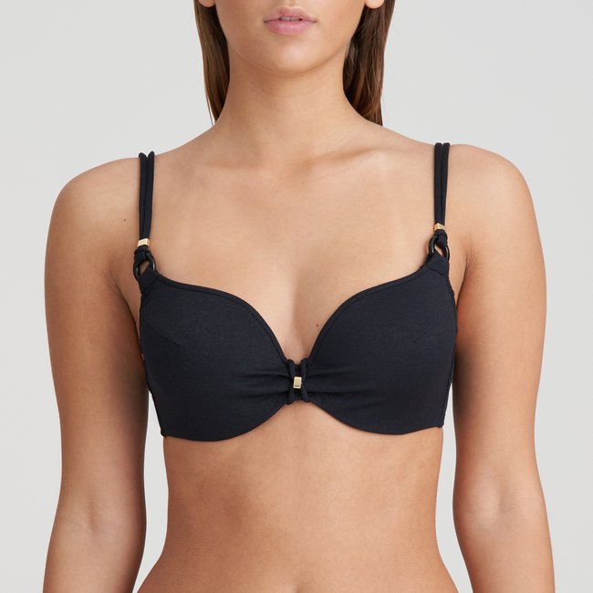 Haut de bikini rembourré coeur DAHU noir <span itemprop=