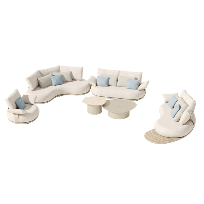 Salon de jardin modulable en aluminium, ELYO beige <span itemprop=