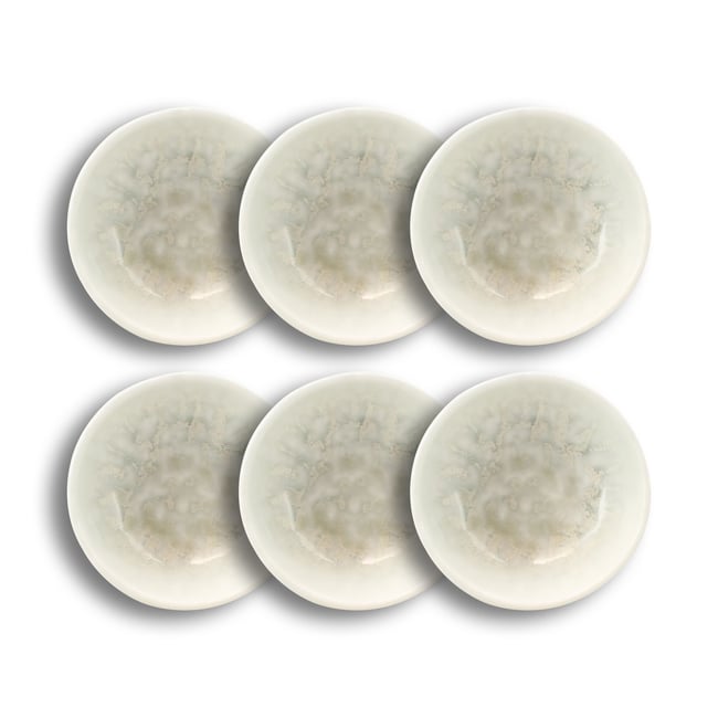 Lot de 6 bols en porcelaine 8cm, URUS Couleur blanc-bleu <span itemprop=