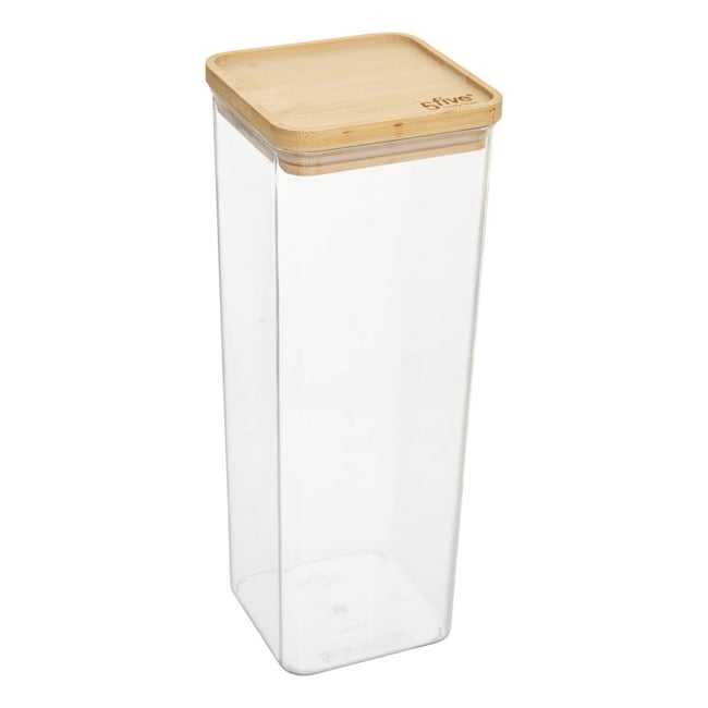 Boîte de conservation carrée avec couvercle en bambou ESKE Couleur transparent <span itemprop=