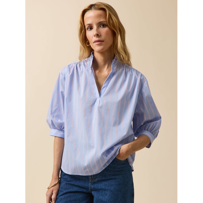 Blouse rayée  - Limited Collection rayure rouge/bleu <span itemprop=