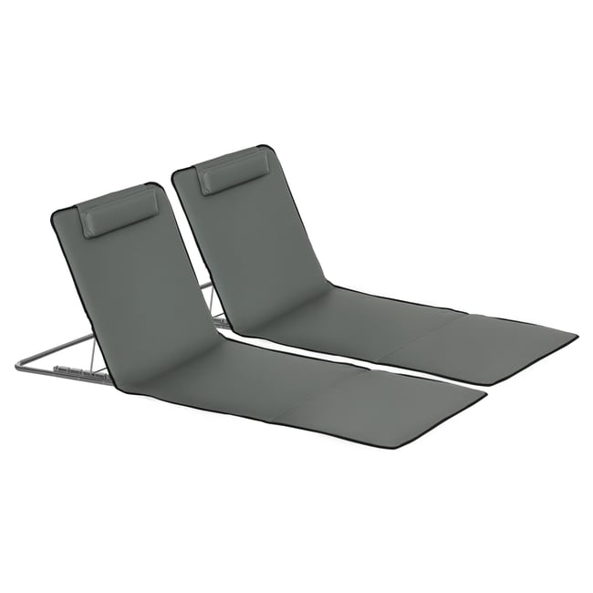 Chaise longue de plage Tissu Oxford Beige - OUTSUNNY