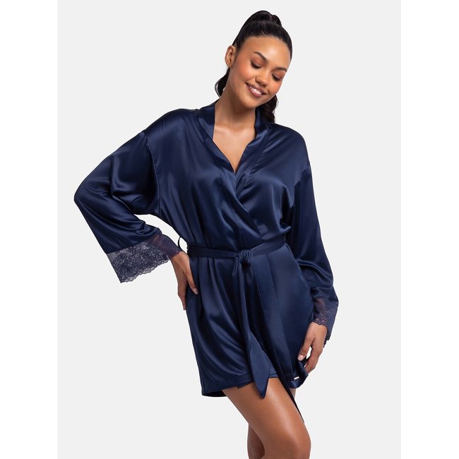 Recyklingowane kimono Lyra niebieskie DORINA