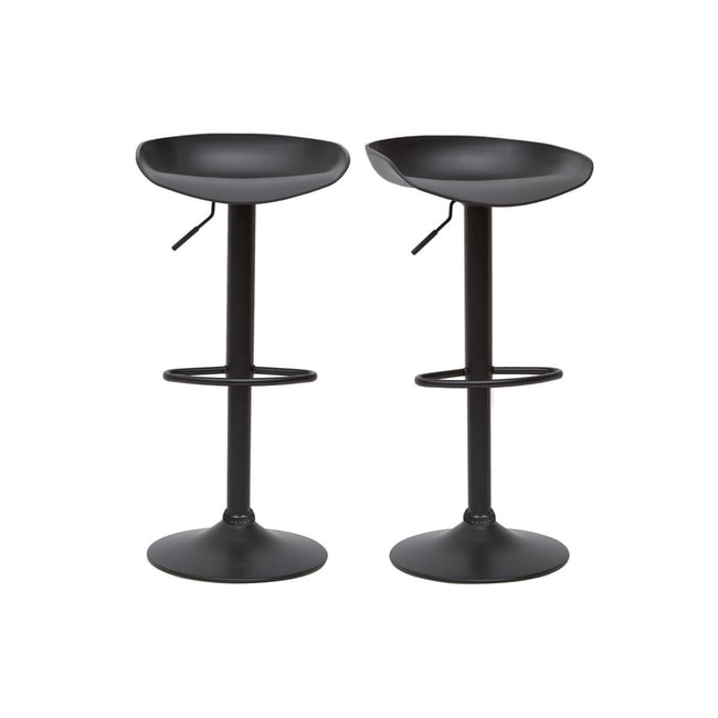 Tabourets de bar réglables design noirs H65 cm (lot de 2) PEBBLE Couleur noir <span itemprop=