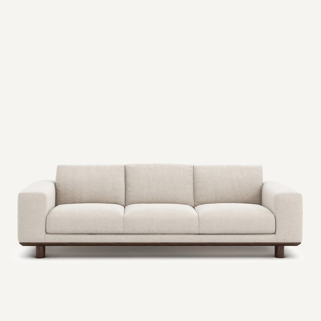 Canapé 3 ou 4 places, en toile chinée, CEREA Couleur ivoire <span itemprop=