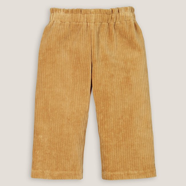 Wijde broek in fluweel <span itemprop=