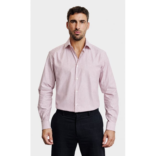 Chemise Regular fit à rayures en Oxford brique brique <span itemprop=