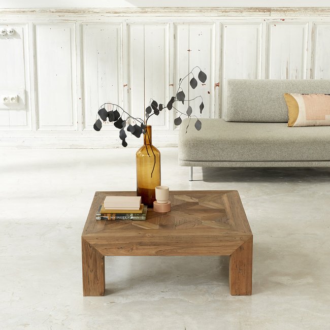 Table basse en teck recyclé massif  CARGO Couleur naturel <span itemprop=