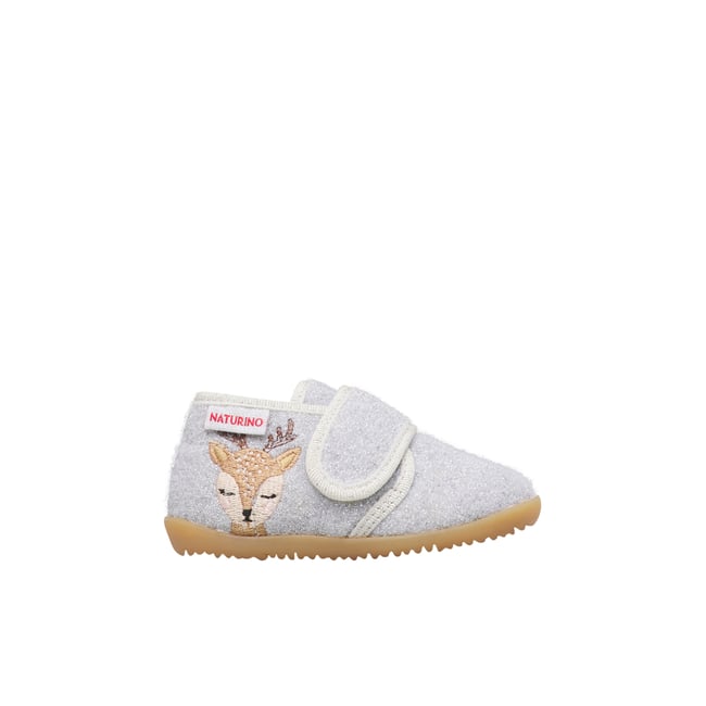 Pantoufles en tissu BIANCE gris- <span itemprop=